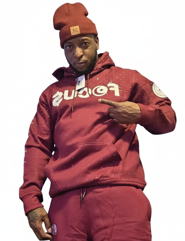 Burgundy "Focus" Sweatsuit
